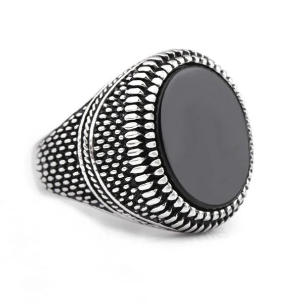 Anillo Perla Plana Onix