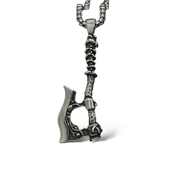 Collar Hacha nórdica vikinga (Plata o acero)