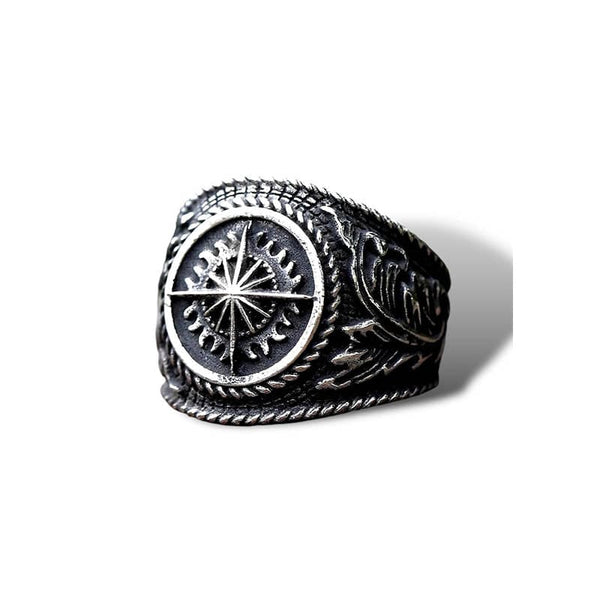 CimarroneAMX 8 Anillo navegante timon rosa de los vientos