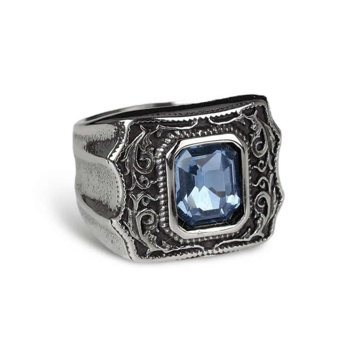 CimarroneAMX Azul / 7 Anillo Piedra de Cristal