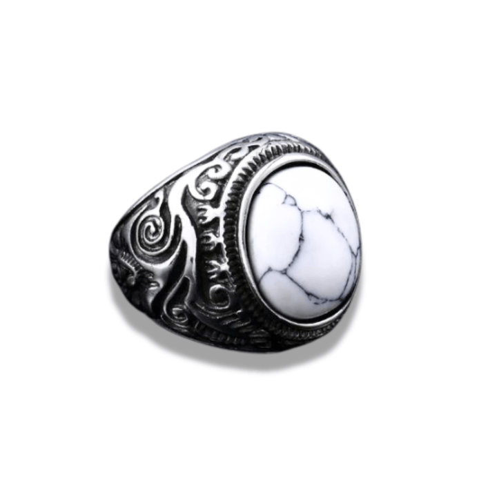 CimarroneAMX Blanco / 7 Anillo Piedra Ovalada