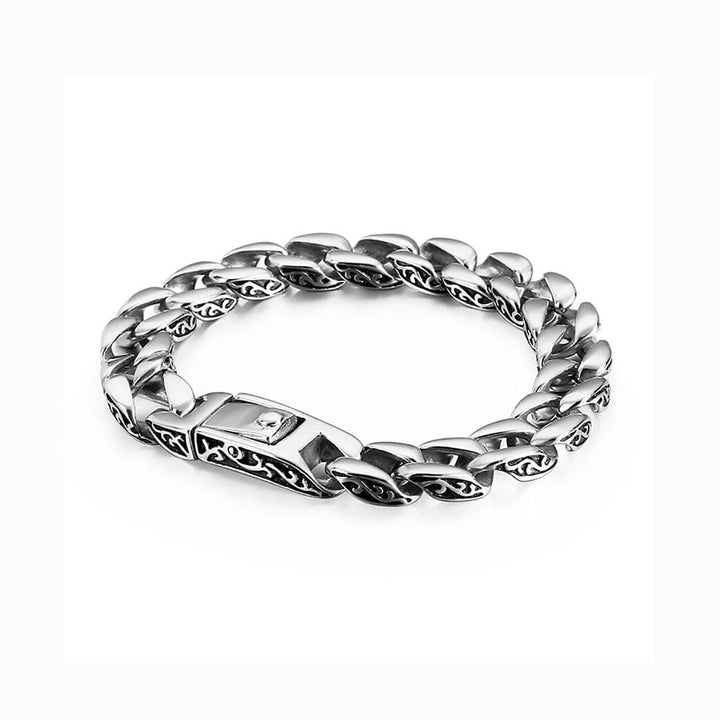 CimarroneAMX Doble clásica / 19 cm Pulsera Broche Doble Grabada