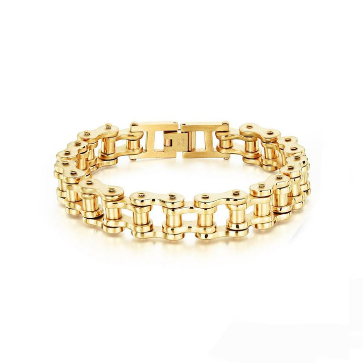 CimarroneAMX Dorada / 21.5 cm Pulsera Cadena de Suministro Delgada Biker