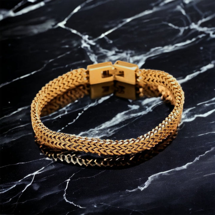 CimarroneAMX Dorado / 19 cm Pulsera Delgada Trenzada
