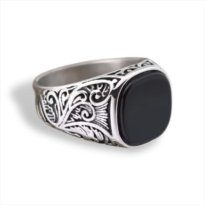 CimarroneAMX Negro / 7 Anillo Cuadrado elegante