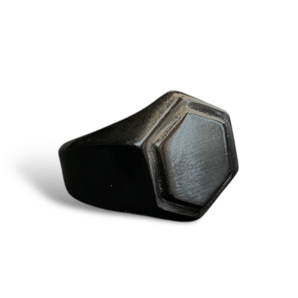 CimarroneAMX Negro / 7 Anillo Hexágono Elegante