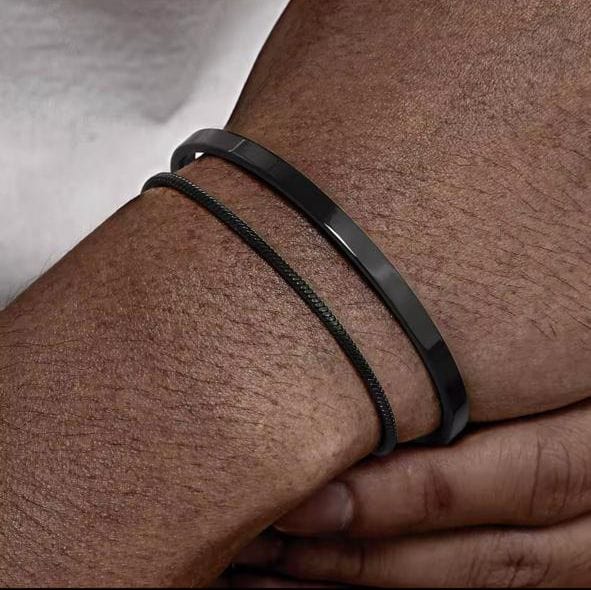 CimarroneAMX Negro Brazalete Liso Minimal