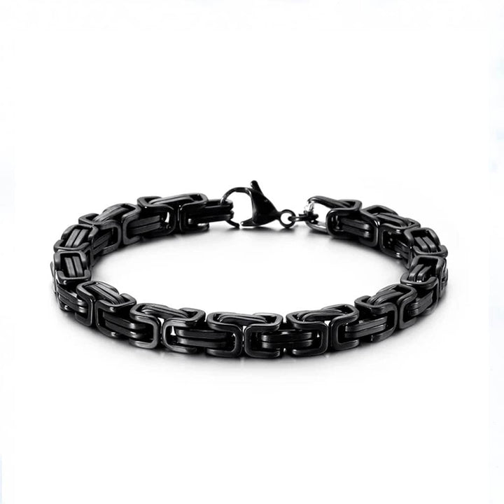 CimarroneAMX Negro Pulsera Eslabón Cuadrado
