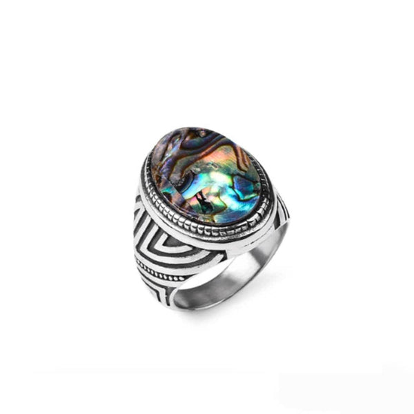 CimarroneAMX Plateado / 7 Anillo Concha de Abulon
