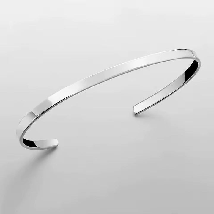 CimarroneAMX Plateado Brazalete Liso Minimal