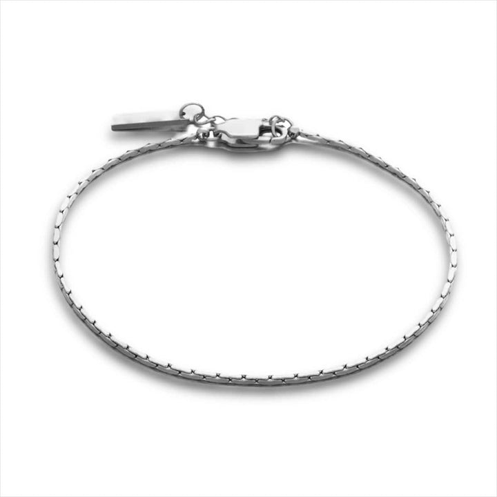 CimarroneAMX Pulsera / Cepillado / Plateado Cadena y pulsera minimal delgada