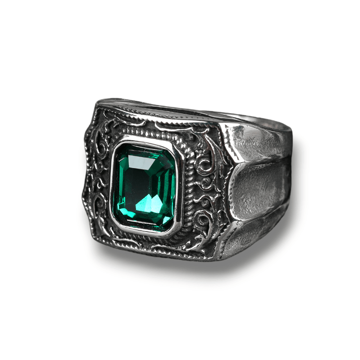 CimarroneAMX Verde / 7 Anillo Piedra de Cristal