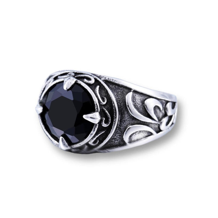 CimarroneMX Ropa y accesorios Acero Inoxidable / Negro / 7 Anillo piedra gung