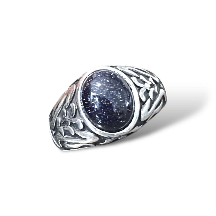 CimarroneMX Ropa y accesorios Plata .925 / Negro brilloso / 7 Anillo piedra gung