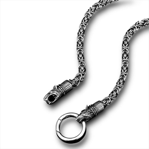 Collar lobos doble trenzado delgado