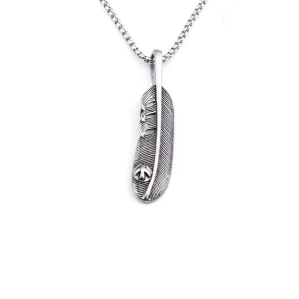 Collar de Pluma en Acero inoxidable
