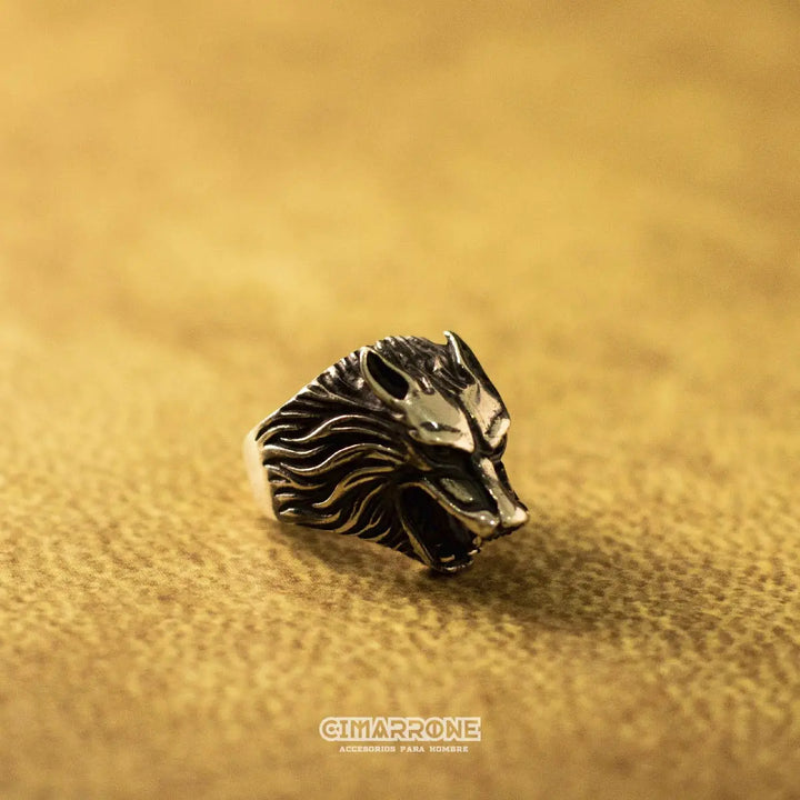 Anillo lobo plata 925-min