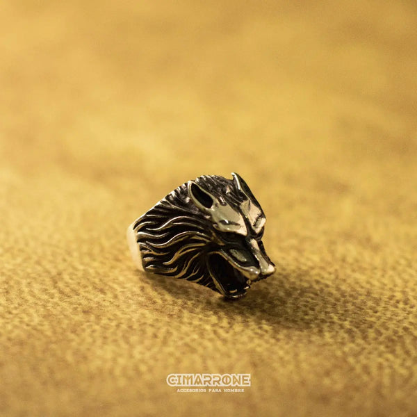 Anillo lobo plata 925-min