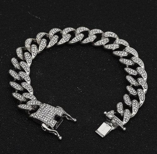 Pulsera cubana diamantada