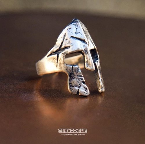 Anillo Casco Espartano Batalla Plata Mexicana 925