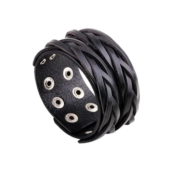 pulsera piel gruesa trenzada accesorios-alternativos-para-hombres-moda-mexicana-pulseras-fashion-men-joyeria-mexico-jewerly-for-men-acero-inoxidable-masculino