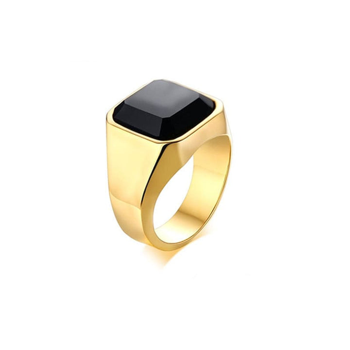 anillo elegance elegante casual formal cuadrado dorado