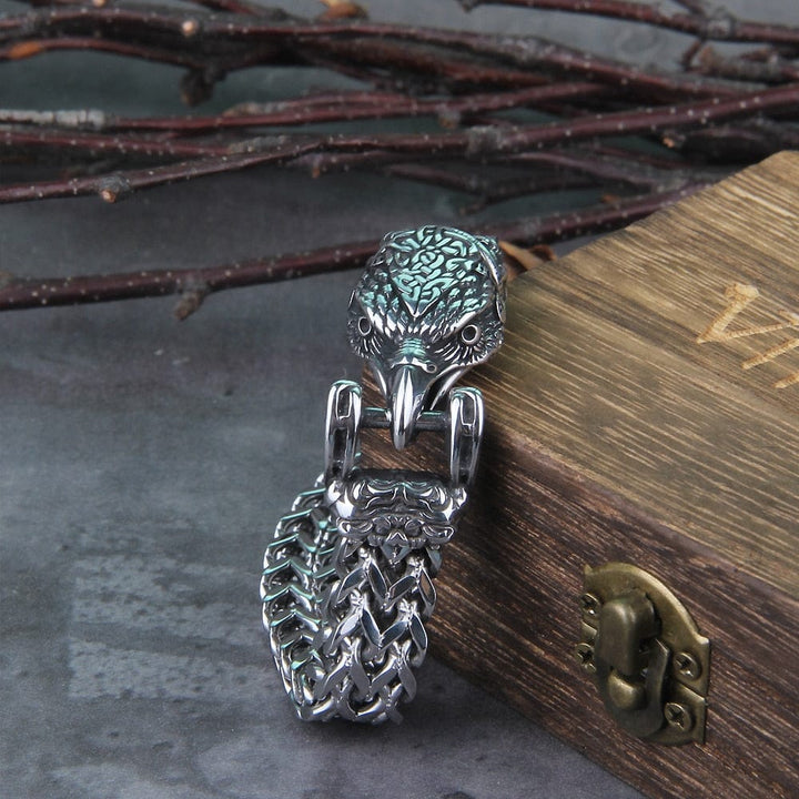 CimarroneAMX 19.5 cm Pulsera Águila Nordica Acero Trenzado