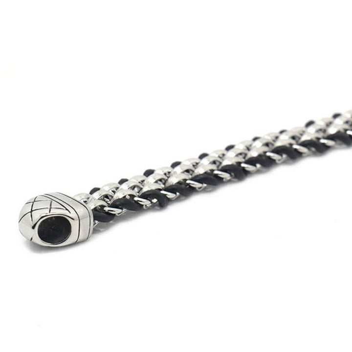 CimarroneAMX 21.5 cm Pulsera Lobo Acero con Caucho