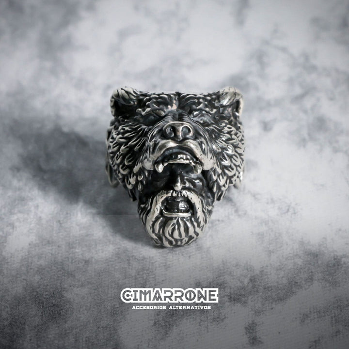 CimarroneAMX 6 Anillo Cazador Oso Vikingo Plata 925