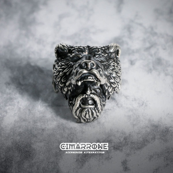 CimarroneAMX 6 Anillo Cazador Oso Vikingo Plata 925