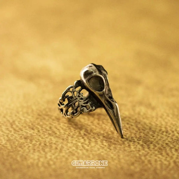 CimarroneAMX 6 Anillo craneo cuervo plata 925