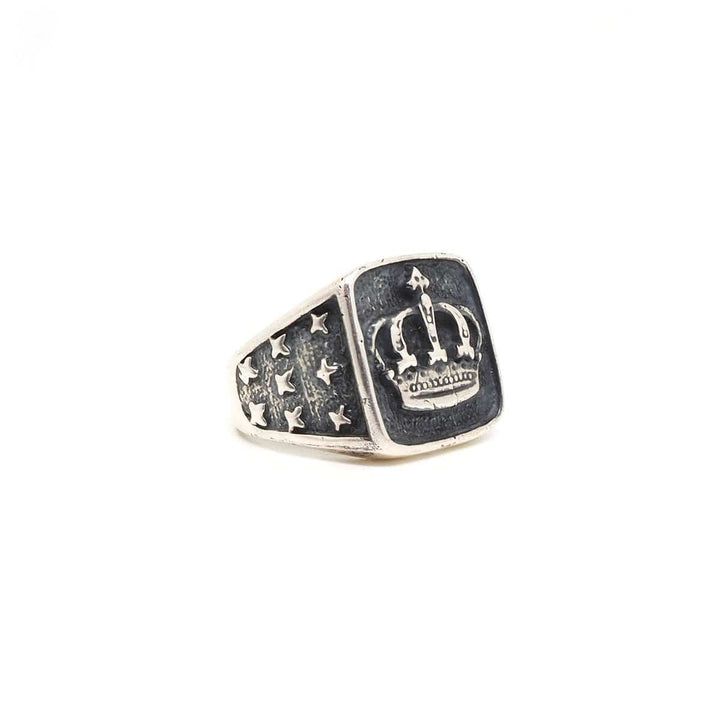CimarroneAMX 6 Anillo cuadrado Corona real plata 925