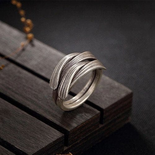 CimarroneAMX 7 Anillo Entrelazado Sencillo Elegante Plata Mexicana 925