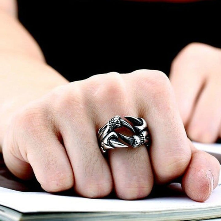 CimarroneAMX 8 Anillo animal bestia 4 garras