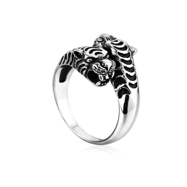 CimarroneAMX 8 Anillo Tigre doble plata 925