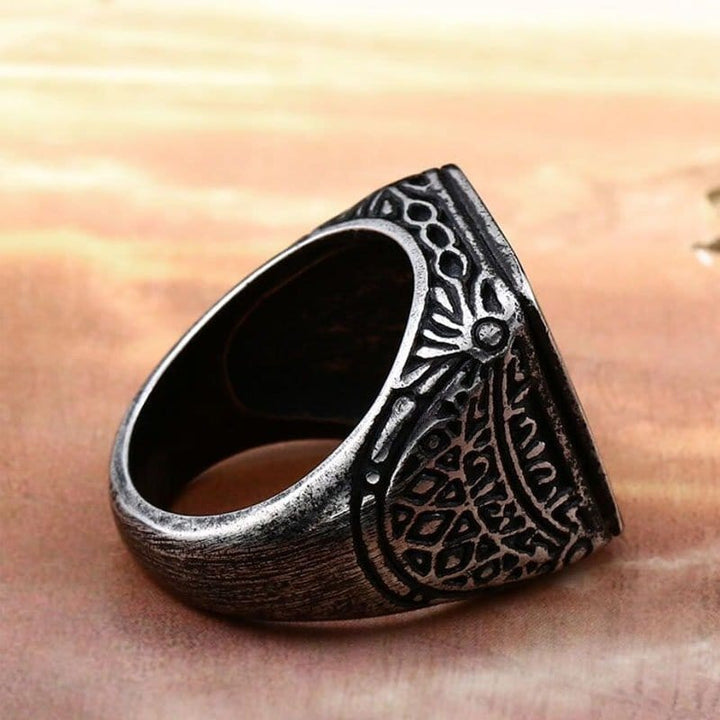 CimarroneAMX Anillo Ancient Cuadrado con Grabado