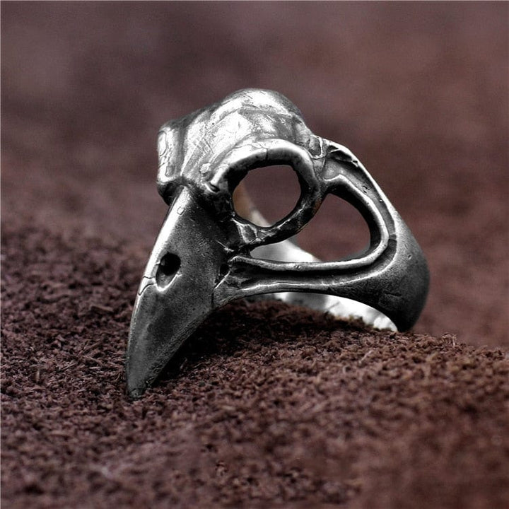 CimarroneAMX Anillo Cráneo de Pájaro Ave Plata 925