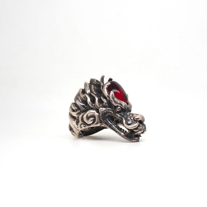 CimarroneAMX Anillo Dragon Oriental Perla Roja