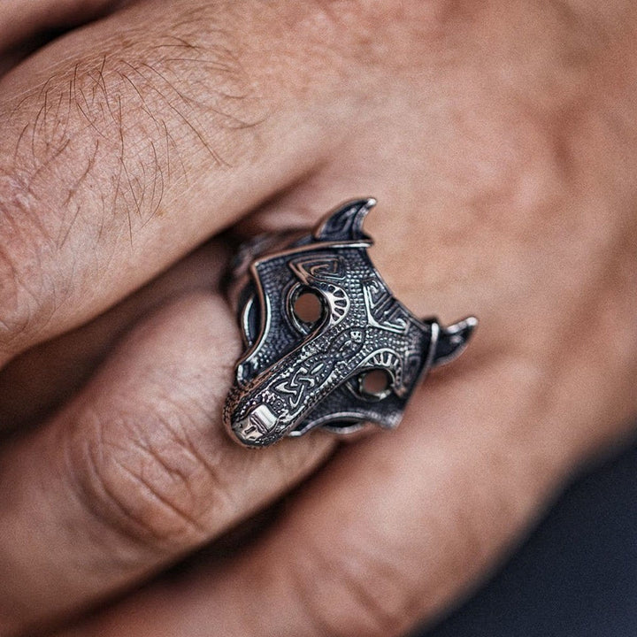 CimarroneAMX Anillo lobo nórdico vikingo detalles celtas