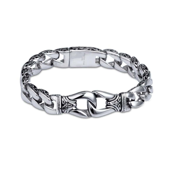 CimarroneAMX Broche doble / 19 cm Pulsera Broche Doble Grabada