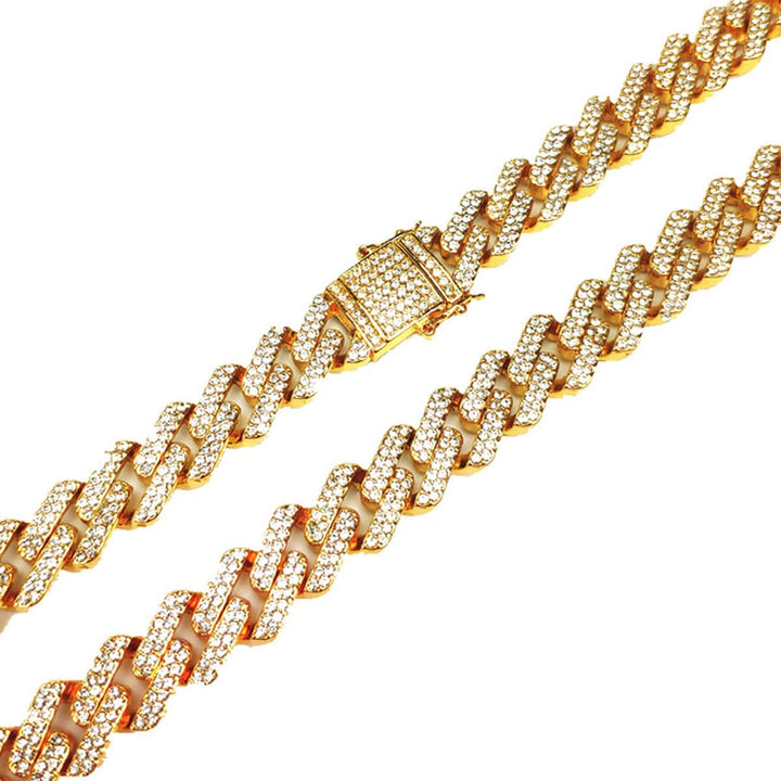 CimarroneAMX Cadena cubana diamantada eslabon recto