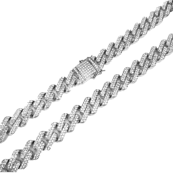 CimarroneAMX Cadena cubana diamantada eslabon recto
