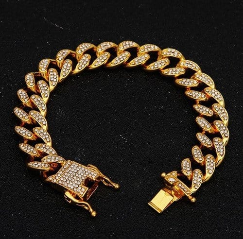 CimarroneAMX Dorada / 18 cm Pulsera cubana diamantada