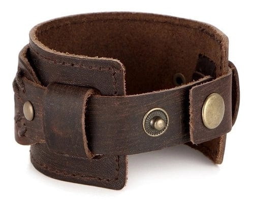 CimarroneAMX Muñequera Gruesa de Piel Retro