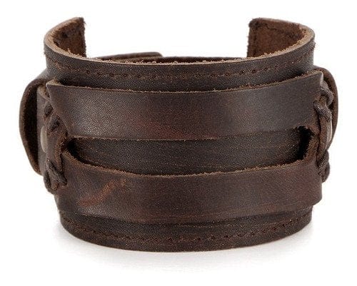 CimarroneAMX Muñequera Gruesa de Piel Retro