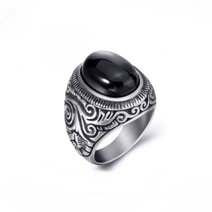 CimarroneAMX Negro / 7 Anillo Piedra Ovalada