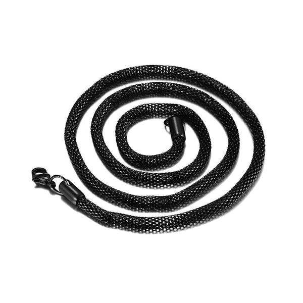 CimarroneAMX Negro Cadena redonda trenzada acero inoxidable