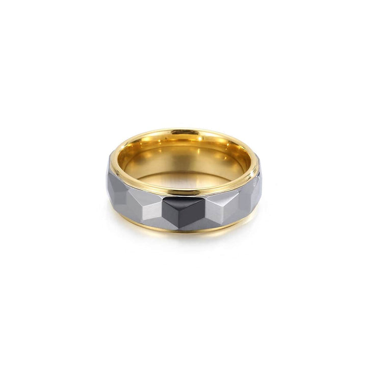 CimarroneAMX Plateada / 6 Anillo Argolla Rey tugsteno Plateado/Negro