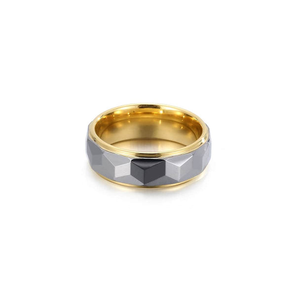 CimarroneAMX Plateada / 6 Anillo Argolla Rey tugsteno Plateado/Negro