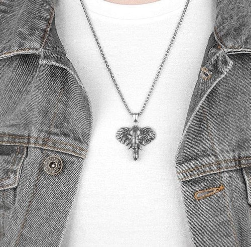 CimarroneAMX Plateado Collar Elefante